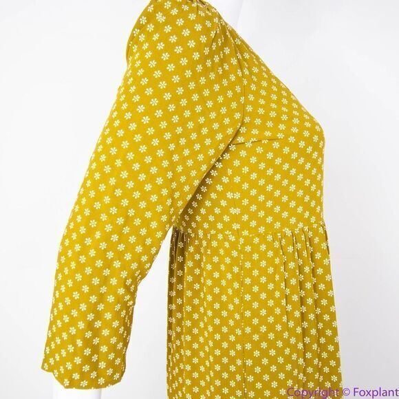 NEW Madewell V-Neck Tiered Button-Front Midi Dress in Daisies Forever, 00 - Picture 11 of 16